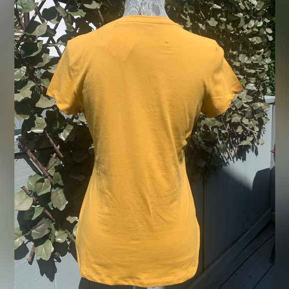 GUESS Women’s Yellow Sequin, Glamour Logo Cotton Tee NWT - Picture 4 of 4